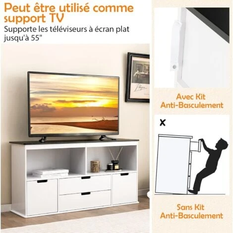 COSTWAY Coffre à Jouets Pour Enfants Avec Tableau Noir Inscriptible, Meuble De Rangement Enfants Avec 2 Bacs & 2 Tiroirs Amovibles, Compartiment Ouvert Pour Chambre D'Enfant(121 X 33 X 62 Cm) 7 COSTWAY Coffre à Jouets Pour Enfants Avec Tableau Noir Inscriptible, Meuble De Rangement Enfants Avec 2 Bacs & 2 Tiroirs Amovibles, Compartiment Ouvert Pour Chambre D'Enfant(121 X 33 X 62 Cm) – Image 5