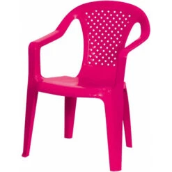 Chaise De Jardin Enfant - Rose Fuchsia - Plastique - L 37 X P 35 X H 52 Cm - Livraison Gratuite