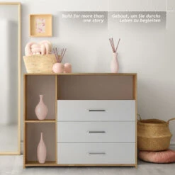 Infantastic® Commode à Langer - Avec 3 Tiroirs Et 3 Compartiments Ouverts, 113 X 53 X 101,6 Cm, MDF, En Chêne Sonoma Et Blanc - Table, Plan à Langer, Pour Bébé, Chambre D'Enfant 9 Infantastic® Commode à Langer - Avec 3 Tiroirs Et 3 Compartiments Ouverts, 113 X 53 X 101,6 Cm, MDF, En Chêne Sonoma Et Blanc - Table, Plan à Langer, Pour Bébé, Chambre D'Enfant -ATMOSPHERA || Songmics Soldes Boutique 100217100 3