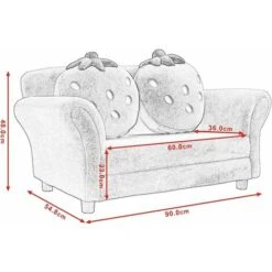 COSTWAY Canapé Enfant Fauteuil Enfant Canapé Lit Pour Enfant Avec 2 Oreillers 90 53 48 CM Rose -ATMOSPHERA || Songmics Soldes Boutique 10735873 4