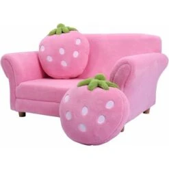 COSTWAY Canapé Enfant Fauteuil Enfant Canapé Lit Pour Enfant Avec 2 Oreillers 90 53 48 CM Rose -ATMOSPHERA || Songmics Soldes Boutique 10735873 5