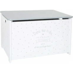 ATMOSPHERA Coffre à Jouets - 58 X 38 X 38 Cm - Gris - Livraison Gratuite