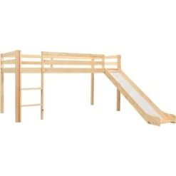 Lit Mezzanine D'enfants Avec Toboggan Et échelle Pin 97x208 Cm VidaXL