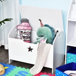 HOMCOM Coffre Malle De Rangement Coffre à Jouets Dim. 62L X 40l X 46H Cm MDF Blanc -ATMOSPHERA || Songmics Soldes Boutique 16740527 4