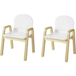 Lot De 2 Chaises Enfant Design Fauteuil Pour Enfants Avec Accoudoirs Et Dossier Chaise Confortable Haute Qualité- Hauteur Réglable,SoBuy® KMB24-Wx2