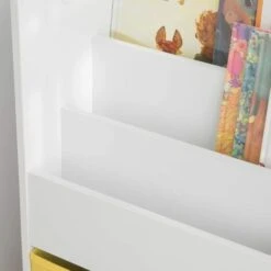 Bibliothèque Meuble De Rangement Pour Livres Et Jouets Étagère Pour Enfants Avec 3 Compartiments Et 2 Paniers Amovibles, SoBuy® KMB27-W -ATMOSPHERA || Songmics Soldes Boutique 17059619 4