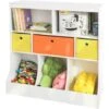 Bibliothèque Meuble De Rangement Pour Livres Et Jouets Étagère Pour Enfants Avec 5 Compartiments Et 3 Paniers,SoBuy® KMB26-W