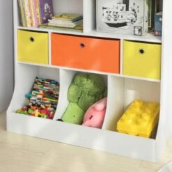 Bibliothèque Meuble De Rangement Pour Livres Et Jouets Étagère Pour Enfants Avec 5 Compartiments Et 3 Paniers,SoBuy® KMB26-W -ATMOSPHERA || Songmics Soldes Boutique 17059620 5