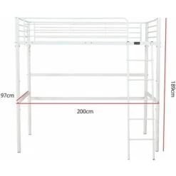 Lit Mezzanine Alora - 90 X 190 Cm - Blanc -ATMOSPHERA || Songmics Soldes Boutique 17372472 3
