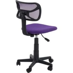 Chaise De Bureau Pour Enfant MILAN Fauteuil Pivotant Et Ergonomique, Siège à Roulettes Avec Hauteur Réglable, Mesh Violet -ATMOSPHERA || Songmics Soldes Boutique 17479260 3