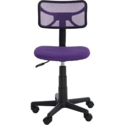 Chaise De Bureau Pour Enfant MILAN Fauteuil Pivotant Et Ergonomique, Siège à Roulettes Avec Hauteur Réglable, Mesh Violet -ATMOSPHERA || Songmics Soldes Boutique 17479260 4
