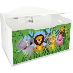 Coffre XL à Jouets En Bois Jungle