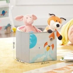 Songmics Étagère De Rangement Pour Jouets Enfant Et Livres, Meuble De Rangement Multifonctionnel, Avec 2 Tiroirs En Tissu, Thème Planètes, Pour Salle De Jeux, Chambre Enfant, Salon, Blanc GKR42WT -ATMOSPHERA || Songmics Soldes Boutique 18816316 4