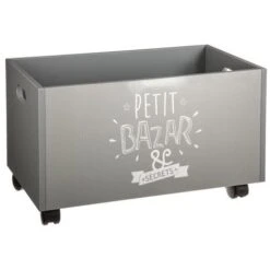 Coffre À Jouets Gris À Roulettes Atmosphera For Kids
