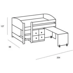 Lit Compact Bureau DORY Finition Coloris Blanc Couchage 90/200 Cm 11 Lit Compact Bureau DORY Finition Coloris Blanc Couchage 90/200 Cm -ATMOSPHERA || Songmics Soldes Boutique 19308547 5