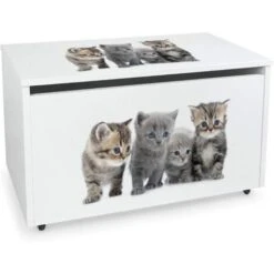 Coffre à Jouets XXL Sur Roues: Chats