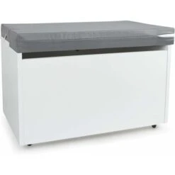 Coffre à Jouets XXL Sur Roues Blanc Avec Coussin