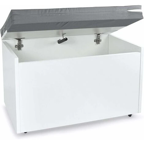 Coffre à Jouets XXL Sur Roues Blanc Avec Coussin 4 Coffre à Jouets XXL Sur Roues Blanc Avec Coussin – Image 2