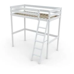 Lit Mezzanine STUDIO 90x200 + 1 Sommier / Blanc/ L209xP151xH195 9 Lit Mezzanine STUDIO 90x200 + 1 Sommier / Blanc/ L209xP151xH195 -ATMOSPHERA || Songmics Soldes Boutique 21447545 3