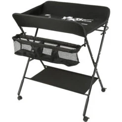 Table A Langer Pliable Avec Panier De Rangeme Noir
