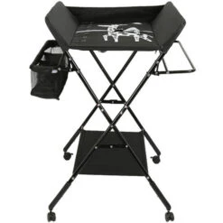 Table A Langer Pliable Avec Panier De Rangeme Noir -ATMOSPHERA || Songmics Soldes Boutique 23067398 4