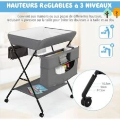 COSTWAY Table à Langer Pliante, Avec Panier De Rangement à Côté Structure En Fer, Charge Max 10KG 10 COSTWAY Table à Langer Pliante, Avec Panier De Rangement à Côté Structure En Fer, Charge Max 10KG -ATMOSPHERA || Songmics Soldes Boutique 23796593 4