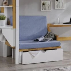 CELESTIN - Lit Mezzanine Enfant 90 X 190 Cm Avec Bureau Et Rangements -ATMOSPHERA || Songmics Soldes Boutique 24498167 4