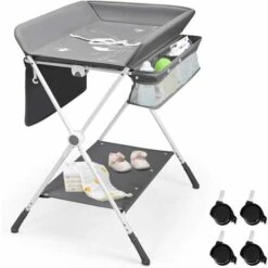 COSTWAY Table à Langer Pour Bébé, Table De Lavage Portable Polyvalente Avec Hauteur Réglable