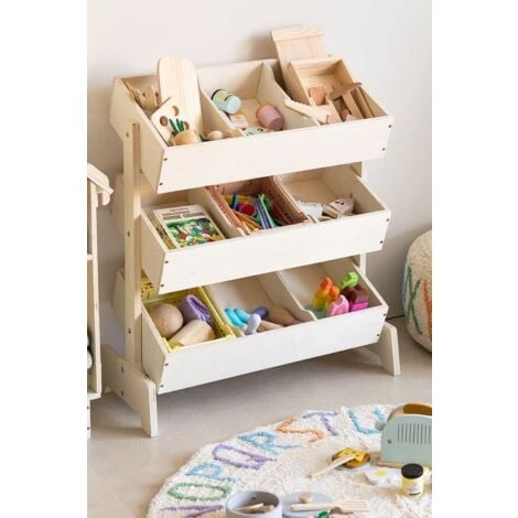 Meuble De Rangement à Jouets En Bois Yerai Kids SKLUM 4 Meuble De Rangement à Jouets En Bois Yerai Kids SKLUM – Image 2