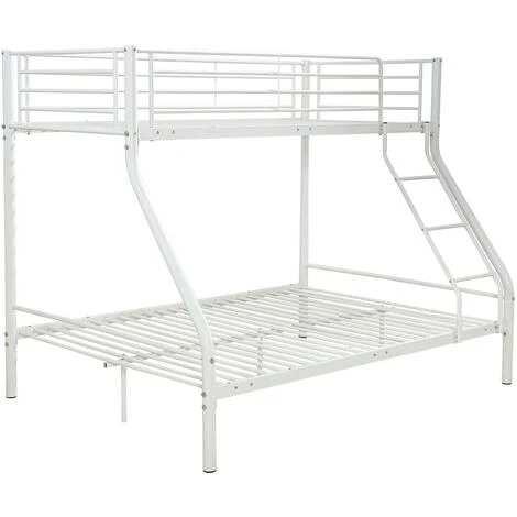 Lit Superposé En Métal Leo Sommiers Inclus - 90/140 X 190 Cm - Blanc 5 Lit Superposé En Métal Leo Sommiers Inclus - 90/140 X 190 Cm - Blanc – Image 3