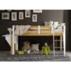 Lit Mezzanine Mi-hauteur 90 X 190 Cm En Bois Et Blanc ARMAND