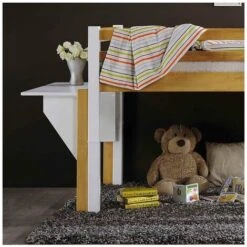 Lit Mezzanine Mi-hauteur 90 X 190 Cm En Bois Et Blanc ARMAND -ATMOSPHERA || Songmics Soldes Boutique 26097707 3