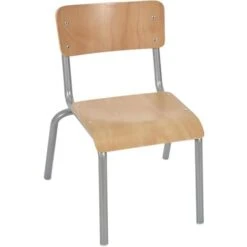 Chaise Ecolière Enfant Gris Home Deco Kids