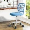 Fauteuil De Bureau Hauteur Réglable Chaise De Bureau A Roulettes Enfant Pivotante 360 Degrés Style Contemporain,Bleu