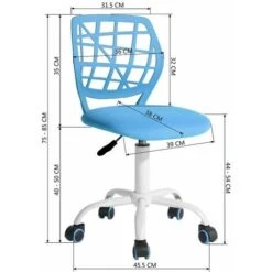 Fauteuil De Bureau Hauteur Réglable Chaise De Bureau A Roulettes Enfant Pivotante 360 Degrés Style Contemporain,Bleu -ATMOSPHERA || Songmics Soldes Boutique 30235478 4