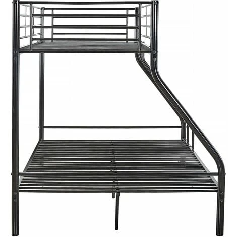 Lit Superposé En Métal Leo Sommiers Inclus - 90/140 X 190 Cm - Noir 6 Lit Superposé En Métal Leo Sommiers Inclus - 90/140 X 190 Cm - Noir – Image 4