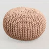 Pouf Rond En Tricot Greicy SKLUM Rose Noisette Ø70 Cm -ATMOSPHERA || Songmics Soldes Boutique 33109989 1