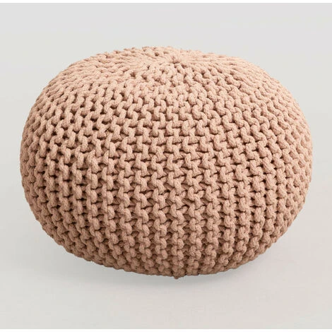 Pouf Rond En Tricot Greicy SKLUM Rose Noisette Ø70 Cm 3 Pouf Rond En Tricot Greicy SKLUM Rose Noisette Ø70 Cm