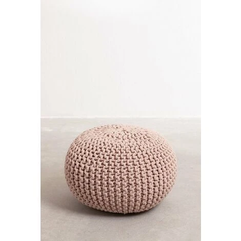 Pouf Rond En Tricot Greicy SKLUM Rose Noisette Ø70 Cm 5 Pouf Rond En Tricot Greicy SKLUM Rose Noisette Ø70 Cm – Image 3