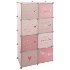 ATMOSPHERA Armoire Penderie Enfants Univers 124cm Rose