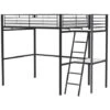 Lit Mezzanine Avec Bureau En Métal époxy - Noir - Sommier Inclus - 140x190 Cm - OXFORD -ATMOSPHERA || Songmics Soldes Boutique 34102564 1