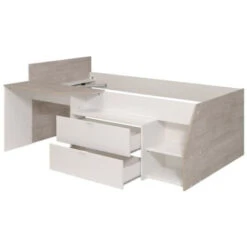 PARISOT KIM Lit Combiné Enfant Contemporain Décor Gris Loft Et Blanc - L 90 X L 190 Ou 200 Cm -ATMOSPHERA || Songmics Soldes Boutique 34102596 5