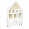 Etagère Bibliothèque Maison Pour Enfant - Tobias- Bois Massif En Pin Naturel Blanc - 3 Niveaux. 8 Compartiments. 2 Portes -ATMOSPHERA || Songmics Soldes Boutique 36424159 1