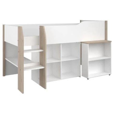 PARISOT Combiné Enfant - Décor Blanc Et Chene Jackson - Sommier Inclus - 90x200 Cm - LIAM 5 PARISOT Combiné Enfant - Décor Blanc Et Chene Jackson - Sommier Inclus - 90x200 Cm - LIAM – Image 3