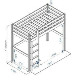 Lit Mezzanine Aaron Bois Naturel 90x190 Cm 9 Lit Mezzanine Aaron Bois Naturel 90x190 Cm -ATMOSPHERA || Songmics Soldes Boutique 40004977 4