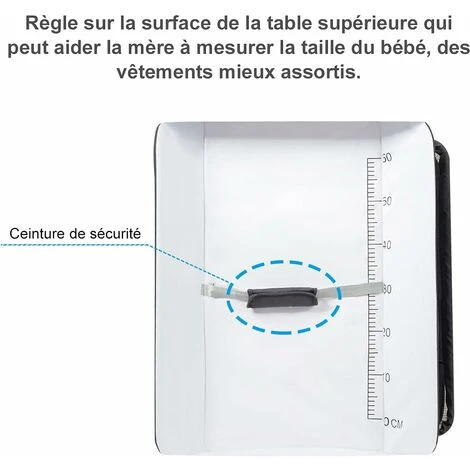 COSTWAY Table à Langer Multifonctions Bébé Pliante 3 En 1 Avec Ceinture De Sécurité Grand Panier De Rangement Supporté 11 Kg Blanc 6 COSTWAY Table à Langer Multifonctions Bébé Pliante 3 En 1 Avec Ceinture De Sécurité Grand Panier De Rangement Supporté 11 Kg Blanc – Image 4