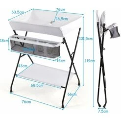 COSTWAY Table à Langer Multifonctions Bébé Pliante 3 En 1 Avec Ceinture De Sécurité Grand Panier De Rangement Supporté 11 Kg Blanc 11 COSTWAY Table à Langer Multifonctions Bébé Pliante 3 En 1 Avec Ceinture De Sécurité Grand Panier De Rangement Supporté 11 Kg Blanc -ATMOSPHERA || Songmics Soldes Boutique 40117716 5