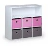 Meuble De Rangement Pour Enfant. Blanc - Camille - Avec 7 Compartiments Et 6 Paniers Gris Et Roses -ATMOSPHERA || Songmics Soldes Boutique 40413734 1