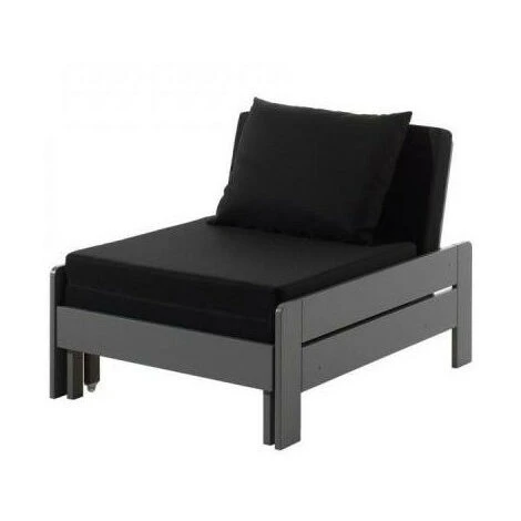 Fauteuil Transformable 80x200 Cm Pin Massif Gris Pino 3 Fauteuil Transformable 80x200 Cm Pin Massif Gris Pino