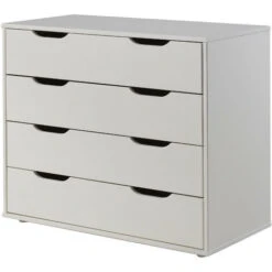 Chambre Enfant 5 Pièces Lit Bureau 2 Commodes Et étagère Pin Massif Blanc Pino 90x200 Cm -ATMOSPHERA || Songmics Soldes Boutique 40720356 5